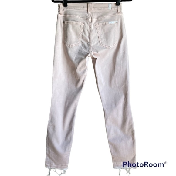 7 For All Mankind High Rise Ankle Skinny Blush Jeans | 25 - Picture 3 of 7